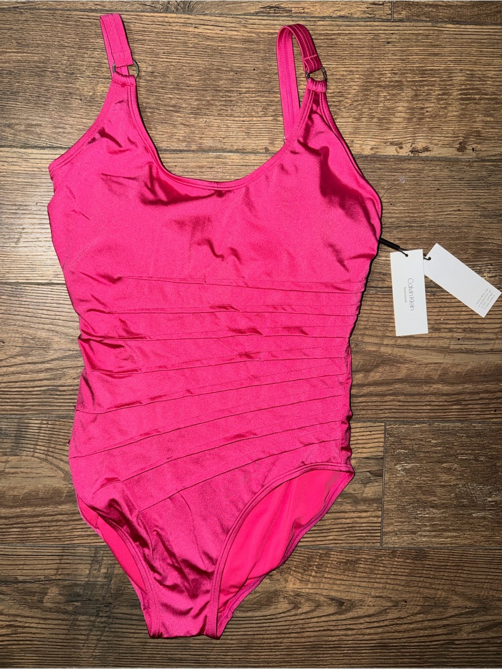 Calvin Klein Bright Pink Ruched One-Piece Swimsuit
